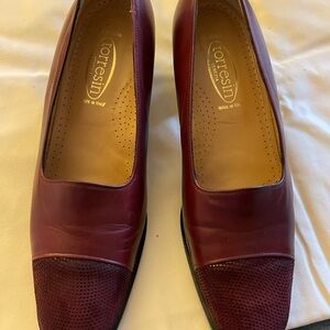 Women's Italian Burgundy Leather Shoes